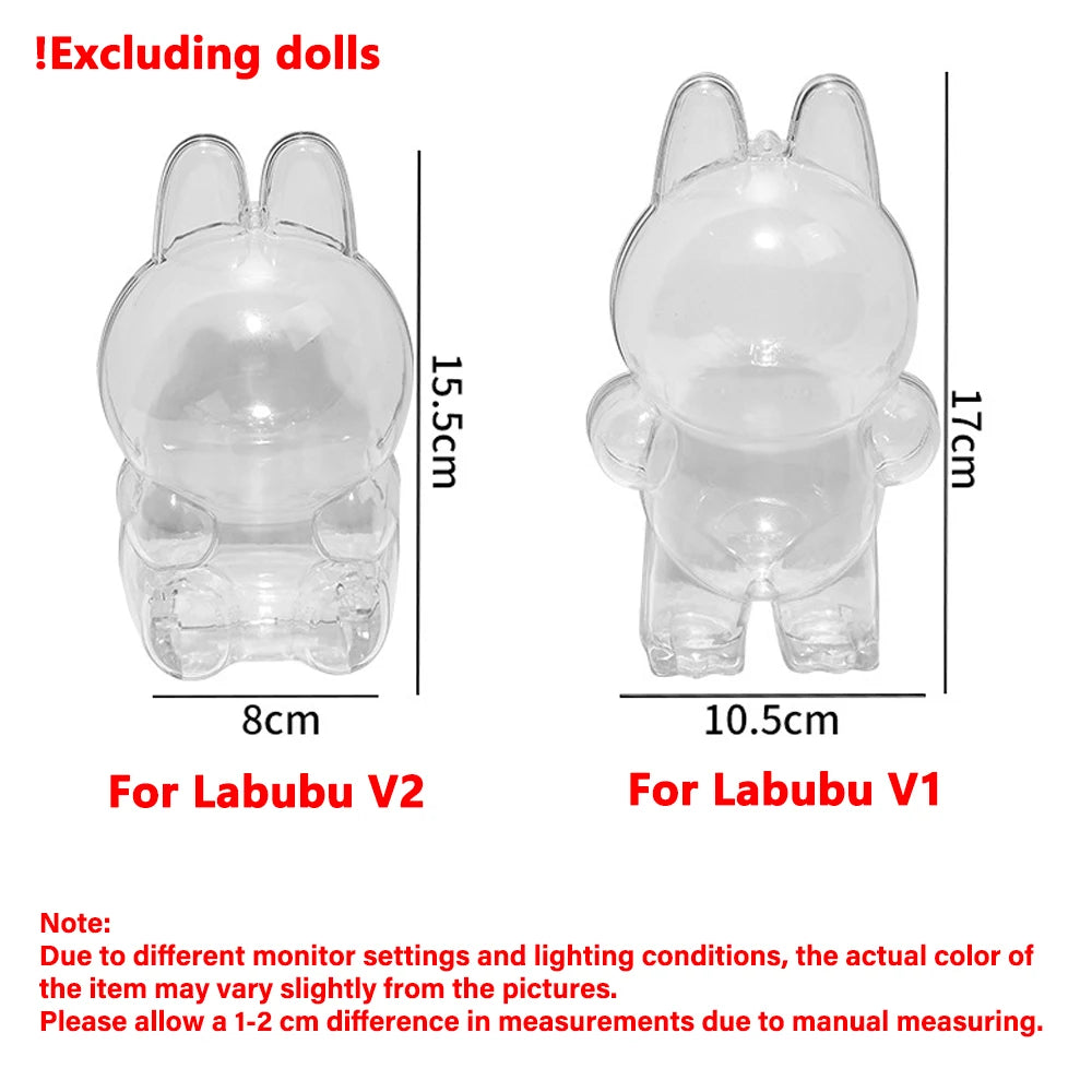 Custodia Protettiva Trasparente per Bambole Labubu V1/V2 – Box Anti-Polvere e Protezione da Urti