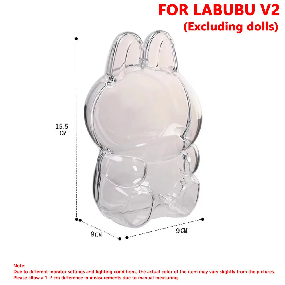 Custodia Protettiva Trasparente per Bambole Labubu V1/V2 – Box Anti-Polvere e Protezione da Urti