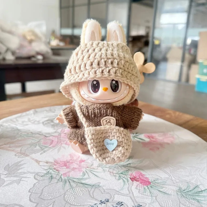 Abbigliamento All’Uncinetto per Bambole Labubu – Completo con Cappellino e Vestitino