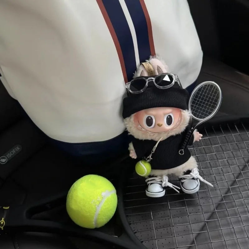 Outfit da Tennis per Bambole Labubu – Completo Sportivo con Maglietta, Pantaloncini e Racchetta