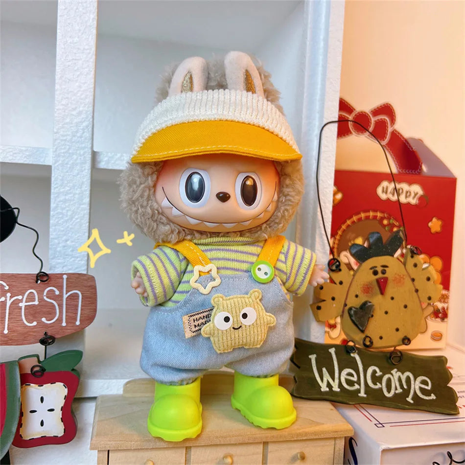 Set di Vestiti con Cappello e Scarpe per Bambole Labubu – Outfit Creativi e Divertenti