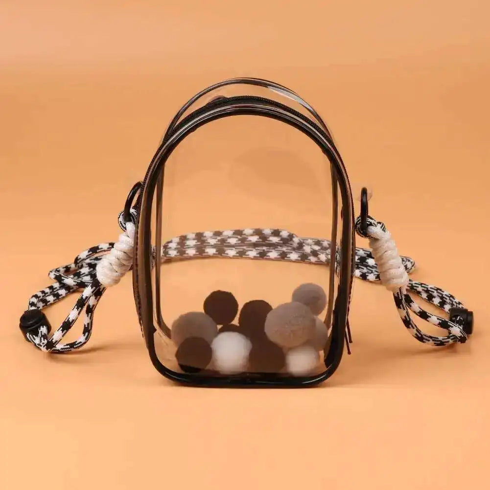 Custodia Protettiva Labubu 15cm – Borsa Tracolla PVC Trasparente con Pupazzo