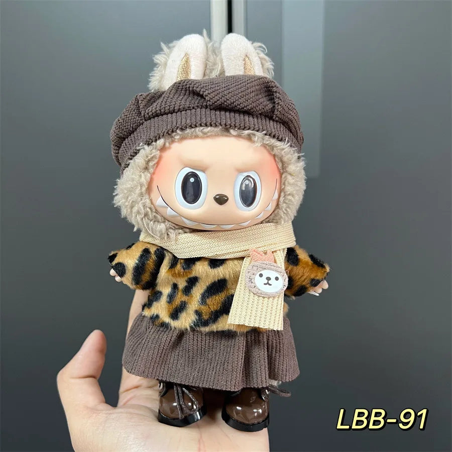 Outfit Fashion per Bambole Labubu V1/V2/V3 – Abbigliamento Designer con Cappelli e Accessori