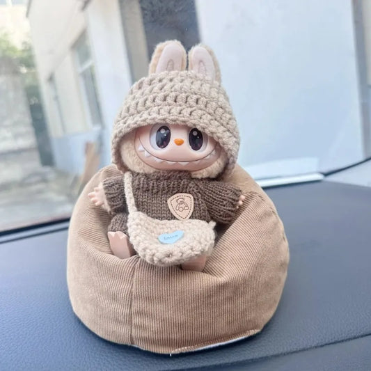 Abbigliamento All’Uncinetto per Bambole Labubu – Completo con Cappellino e Vestitino
