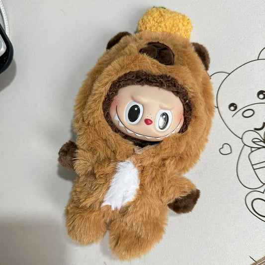 Costume Orsetto per Bambole Labubu  – Outfit Peluche Morbido con Cappuccio