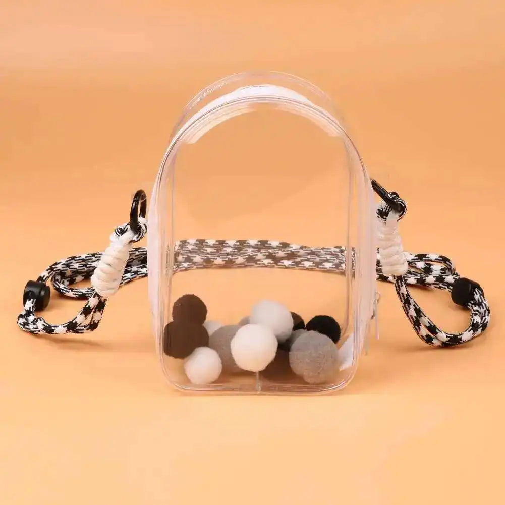 Custodia Protettiva Labubu 15cm – Borsa Tracolla PVC Trasparente con Pupazzo