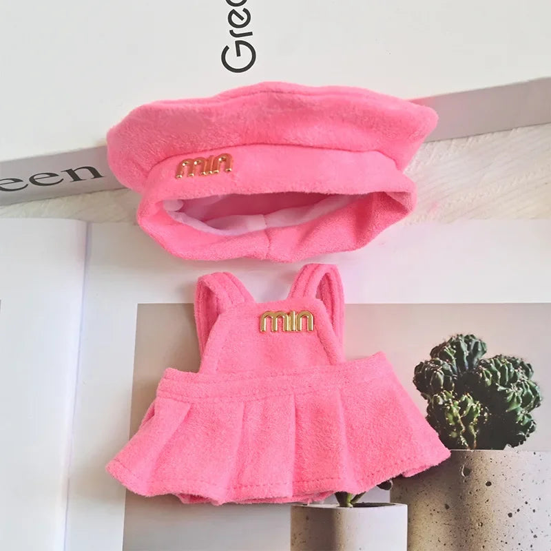 Outfit con Salopette e Gonna a Pieghe per Bambole Labubu