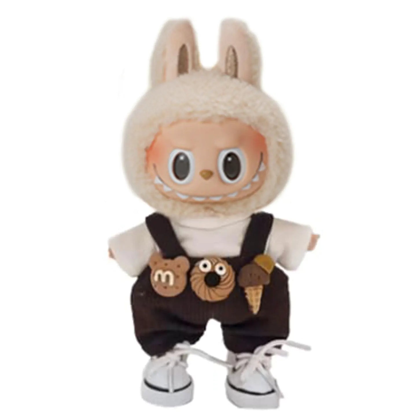 Outfit Carini per Bambole Labubu 17cm – Vestiti con Cappellino, Salopette e Accessori
