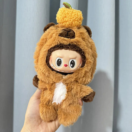Costume Orsetto per Bambole Labubu  – Outfit Peluche Morbido con Cappuccio