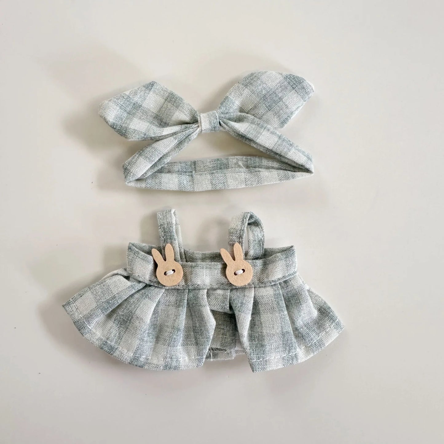 Vestitino con Fiocco per Bambole Labubu 15-17 cm – Completo Fashion con Cerchietto Abbinato