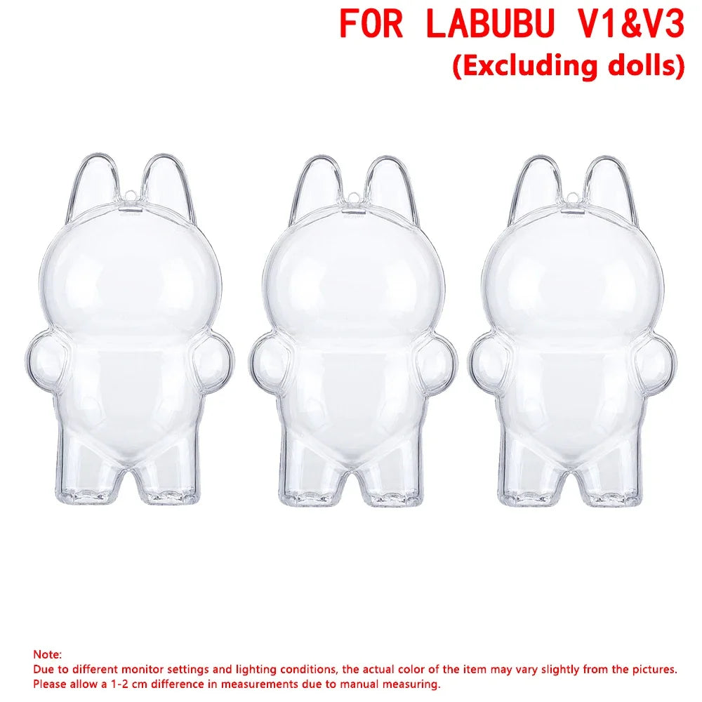 Custodia Protettiva Trasparente per Bambole Labubu V1/V2 – Box Anti-Polvere e Protezione da Urti