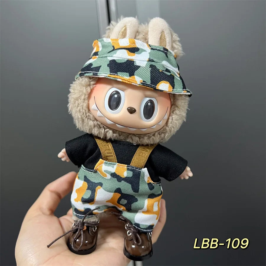 Outfit Fashion per Bambole Labubu V1/V2/V3 – Abbigliamento Designer con Cappelli e Accessori